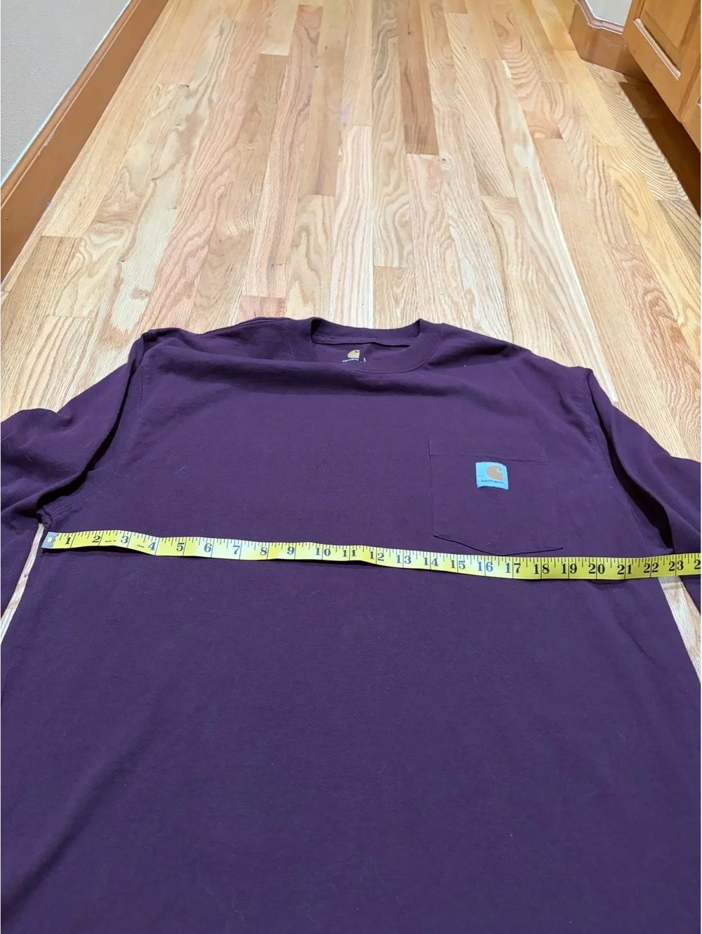 Men's Carhartt loose-fit long-sleeve pocket t-shirt burgundy L LARGE